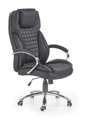 Крісло комп'ютерне офісне обертове HALMAR KING, екошкіра, чорний фото