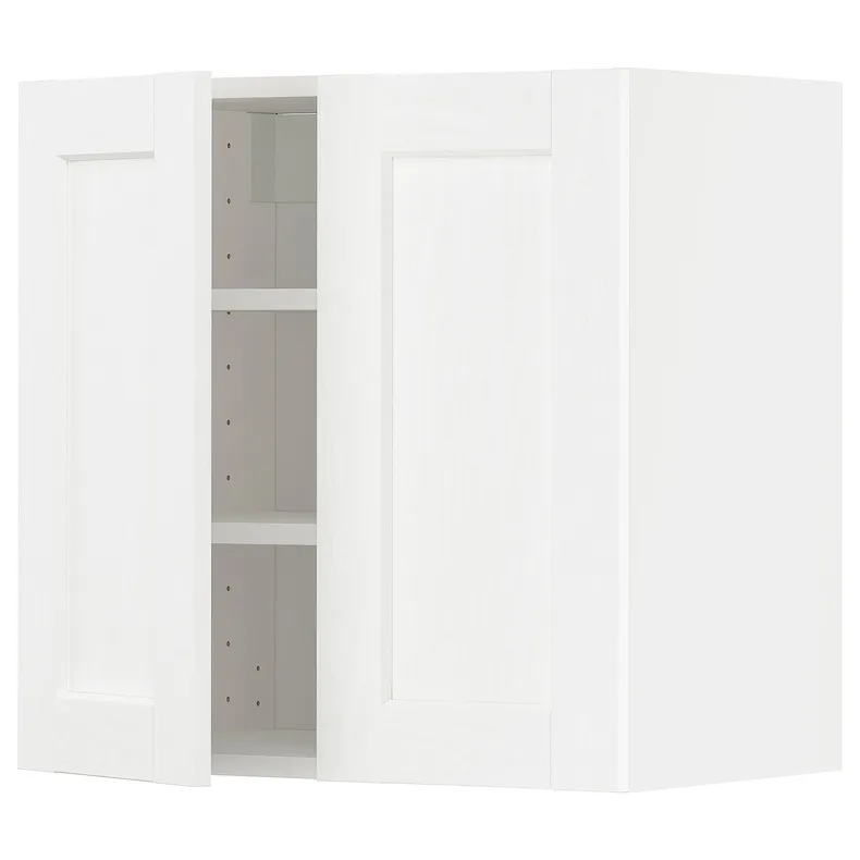IKEA METOD МЕТОД, навесной шкаф с полками / 2дверцы, белый Энкёпинг / белая имитация дерева, 60x60 см 794.734.83 фото №1
