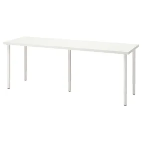 IKEA LAGKAPTEN ЛАГКАПТЕН / OLOV ОЛОВ, письменный стол, белый, 200x60 см 594.175.82 фото