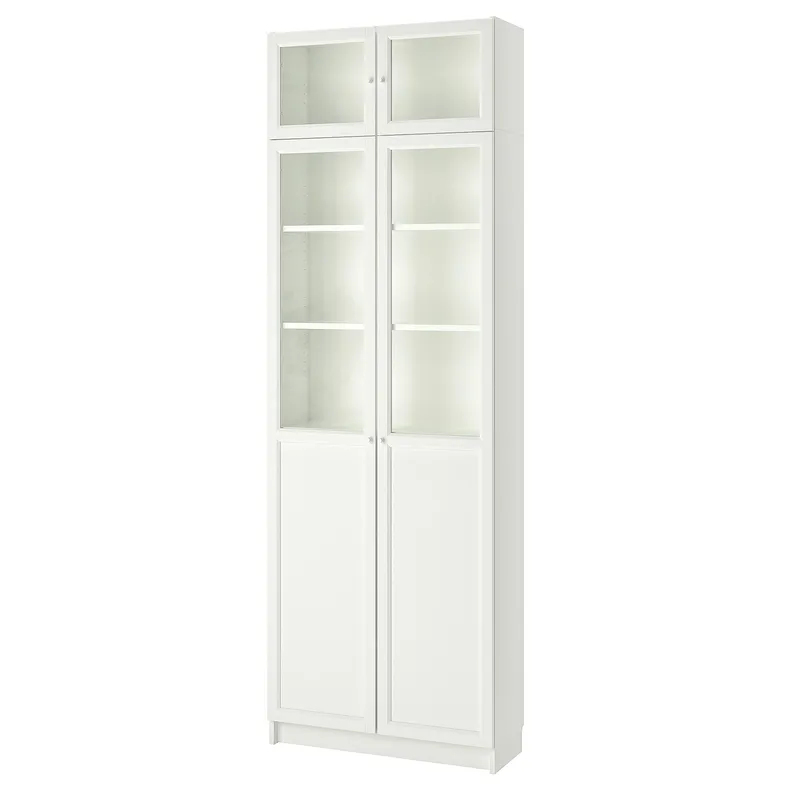 IKEA BILLY БИЛЛИ, стеллаж с верхними полками / дверьми, белый, 80x30x237 см 292.873.46 фото №1