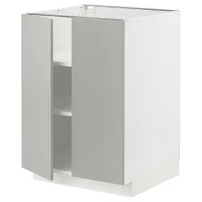 IKEA METOD МЕТОД, напольный шкаф с полками / 2дверцами, белый / светло-серый, 60x60 см 495.392.25 фото