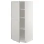 IKEA METOD МЕТОД, высокий шкаф с полками, белый / светло-серый, 60x60x140 см 494.652.34 фото