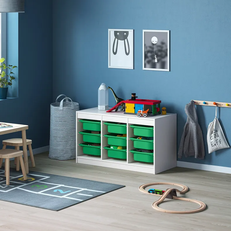 IKEA TROFAST ТРУФАСТ, комбінація для зберіган +контейнери, білий/зелений, 99x44x56 см 693.315.64 фото №2