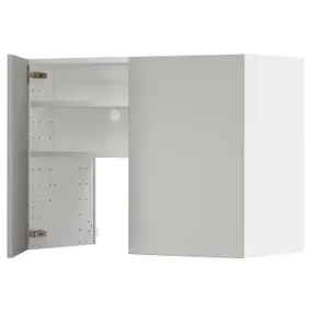 IKEA METOD МЕТОД, настінн шаф д / витяжки з полиц / дверц, білий / Хавсторп світло-сірий, 80x60 см 395.381.89 фото