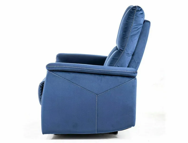 Розкладне крісло реклайнер SIGNAL Neptun M Velvet з функцією масажу, темно-синій фото №3