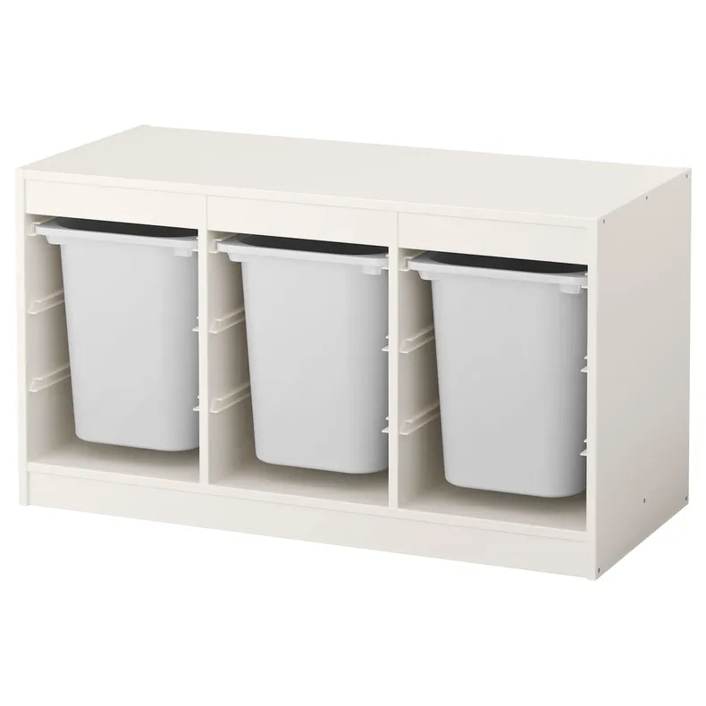 IKEA TROFAST ТРУФАСТ, комбінація для зберіган +контейнери, білий/білий, 99x44x56 см 491.234.05 фото №1