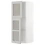 IKEA METOD МЕТОД, настінна шафа, полиці / 2 склх дверц, білий / світло-сірий Lerhyttan, 40x100 см 794.591.99 фото