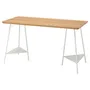 IKEA ANFALLARE АНФАЛЛАРЕ / TILLSLAG ТІЛЛЬСЛАГ, письмовий стіл, бамбук / білий, 140x65 см 194.177.39 фото