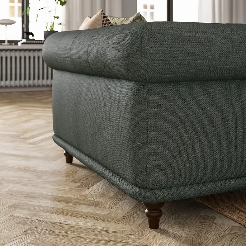 IKEA VISKAFORS ВИСКАФОРС, 1,5-местное кресло, Серый / зеленый / коричневый 894.432.97 фото №7