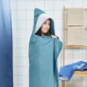 IKEA BLÅVINGAD БЛОВІНГАД, рушник із капюшоном, у формі акули/синьо-сірий, 70x140 см 905.284.41 фото thumb №2