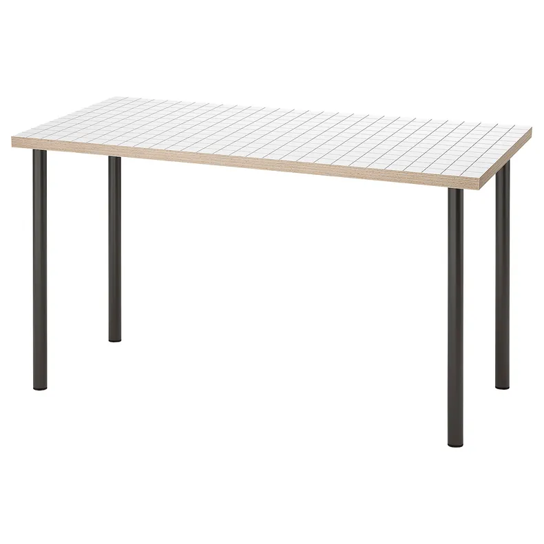 IKEA LAGKAPTEN ЛАГКАПТЕН / ADILS АДИЛЬС, письменный стол, белый антрацит / темно-серый, 140x60 см 995.084.29 фото №1