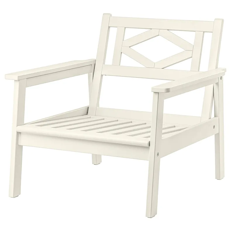 IKEA BONDHOLMEN БОНДХОЛЬМЕН, садовое кресло, белый / бежевый 605.581.61 фото №1