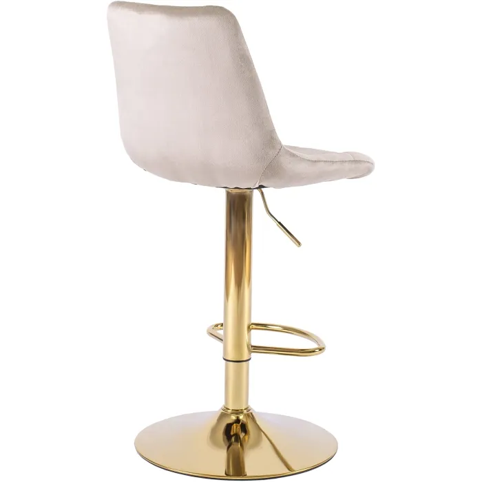 Барный стул бархатный MEBEL ELITE ARCOS Velvet, бежевый / золотой фото №11