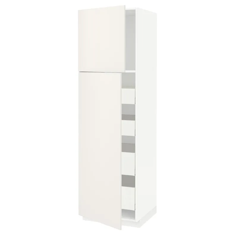 IKEA METOD МЕТОД / MAXIMERA МАКСИМЕРА, высокий шкаф / 2дверцы / 4ящика, белый / белый, 60x60x200 см 194.546.75 фото №1