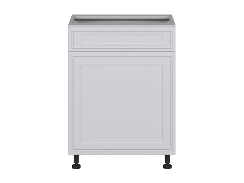 BRW Нижний кухонный шкаф Verdi 60 см правый с выдвижным ящиком soft-close светло-серый матовый, греноловый серый/светло-серый матовый FL_D1S_60/82_P/STB-SZG/JSZM фото №1