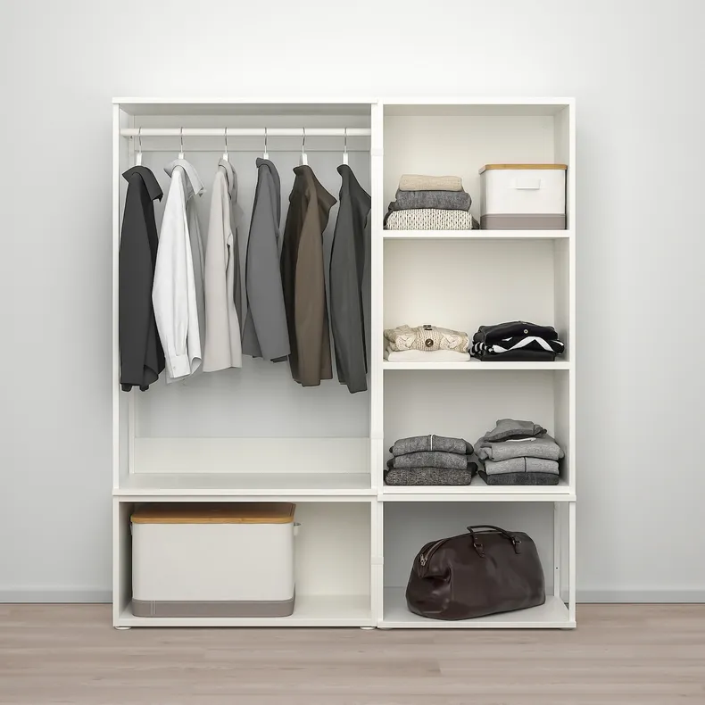 IKEA PLATSA ПЛАТСА, гардероб 3-дверный, белый / фонен белый, 140x42x161 см 193.239.29 фото №3