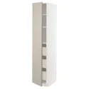 IKEA METOD МЕТОД / MAXIMERA МАКСИМЕРА, высокий шкаф с ящиками, белый / Стенсунд бежевый, 40x60x200 см 794.078.55 фото thumb №1