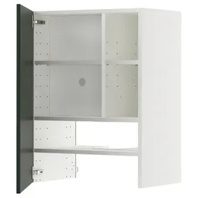 IKEA METOD МЕТОД, настінн шаф д/витяжки з полиц/дверц, білий / Хавсторп темно-зелений, 60x80 см 495.571.82 фото