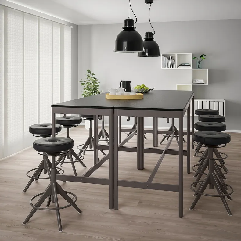 IKEA IDÅSEN ИДОСЕН, стол, черный / темно-серый, 140x70x105 см 893.958.85 фото №2