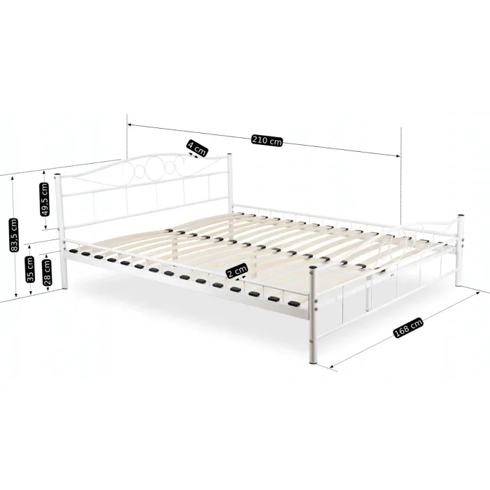 Кровать металлическая MEBEL ELITE GRIFFIN, 160x200 см, Белый фото №8