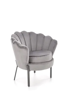 Мягкое кресло HALMAR ANGELO серый/черный фото