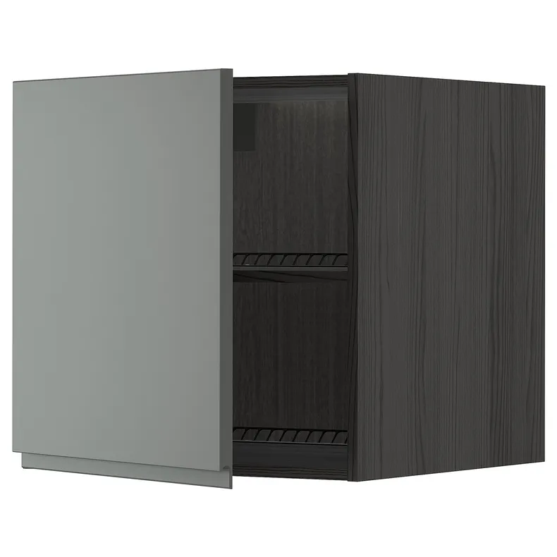 IKEA METOD МЕТОД, верхня шафа для холодильн / мороз кам, чорний / Voxtorp темно-сірий, 60x60 см 594.691.75 фото №1