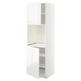 IKEA METOD МЕТОД, висока шафа для дух, 2 дверцят / пол, білий / ВОКСТОРП глянцевий / білий, 60x60x200 см 294.573.72 фото