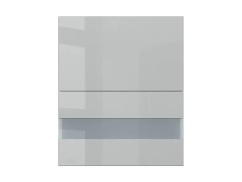 Кухонна шафа BRW Top Line 60 см з навісною вітриною глянцевий сірий, гренола сірий / глянцевий сірий TV_G2O_60/72_OV/O-SZG/SP фото №1