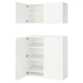 IKEA PLATSA, комбинация с дверьми, белый Фоннес/белый, 122x42x220 см 495.858.73 фото