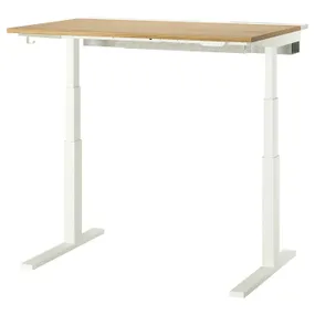 IKEA MITTZON МІТТЗОН, стіл регульований, електричний okl дуб/білий, 120x80 см 695.277.97 фото