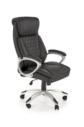 Крісло комп'ютерне офісне обертове HALMAR THOMAS чорний, екошкіра фото