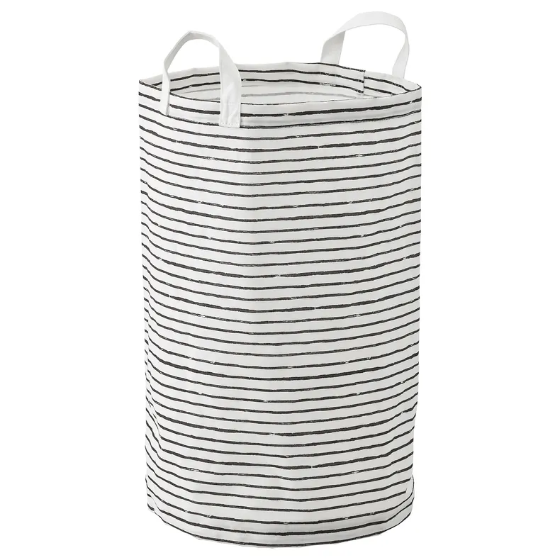 IKEA KLUNKA КЛУНКА, мешок для белья, белый / черный, 60 l 503.643.71 фото №1