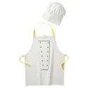 IKEA TOPPKLOCKA ТОППКЛОККА, дитячий фартух і капелюх шеф-кухаря, білий / жовтий 103.008.14 фото thumb №1