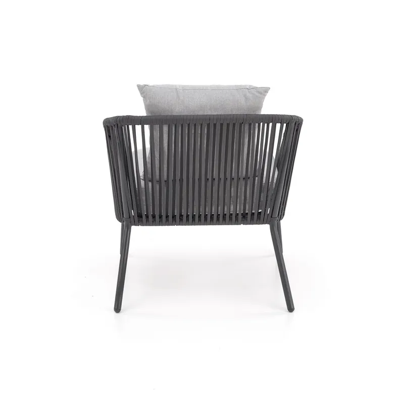 Садовий комплект HALMAR ROCCA (диван + два крісла + столик), темно-сірий / світло-сірий фото №8