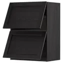 IKEA METOD МЕТОД, навісна шафа гориз 2 дверц нат мех, чорний / Лерхіттан, пофарбований у чорний колір, 60x80 см 893.937.87 фото thumb №1