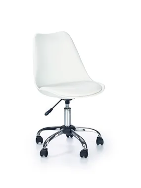 Кресло компьютерное офисное вращающееся HALMAR COCO белый, пластик / экокожа фото