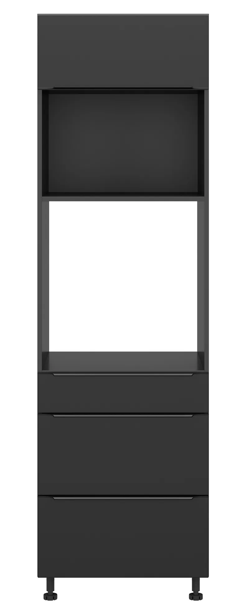 BRW Кухонный шкаф для духовки Sole L6 60 см с ящиками черный матовый, черный/черный матовый FM_DPS_60/207_2SMB/SMB/O-CA/CAM фото №1