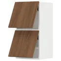 IKEA METOD МЕТОД, навесной шкаф / 2 дверцы, горизонтал, белый / Имитация коричневого ореха, 40x80 см 395.190.58 фото thumb №1