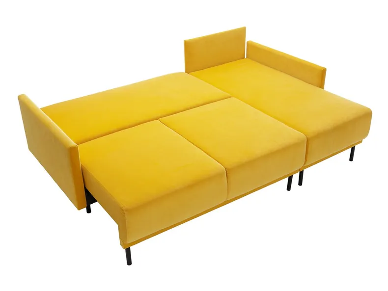 BRW двосторонній кутовий диван Solo розкладний з ящиком для зберігання велюровий жовтий, Соло 257 NA-SOLO-G1_B157C8 фото №4
