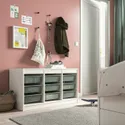 IKEA TROFAST ТРУФАСТ, комбінація для зберіган +контейнери, білий / світлий зелено-сірий, 99x44x56 см 894.803.22 фото thumb №2