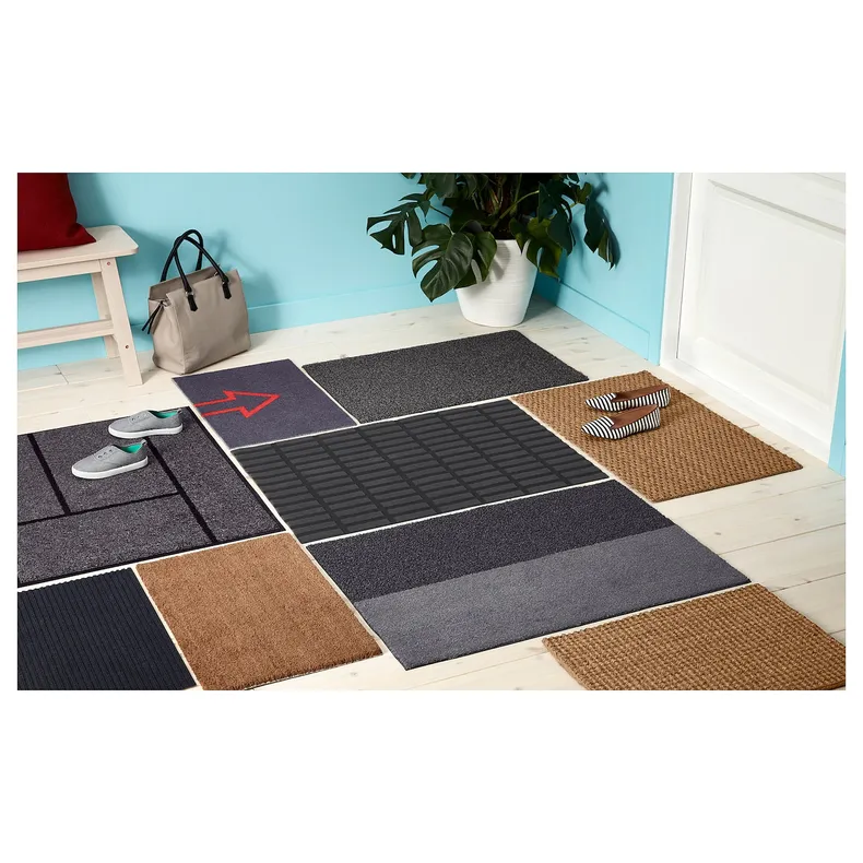 IKEA OPLEV ОПЛЕВ, килимок під двері, для приміщення/вулиці сірий, 50x80 см 303.089.94 фото №8