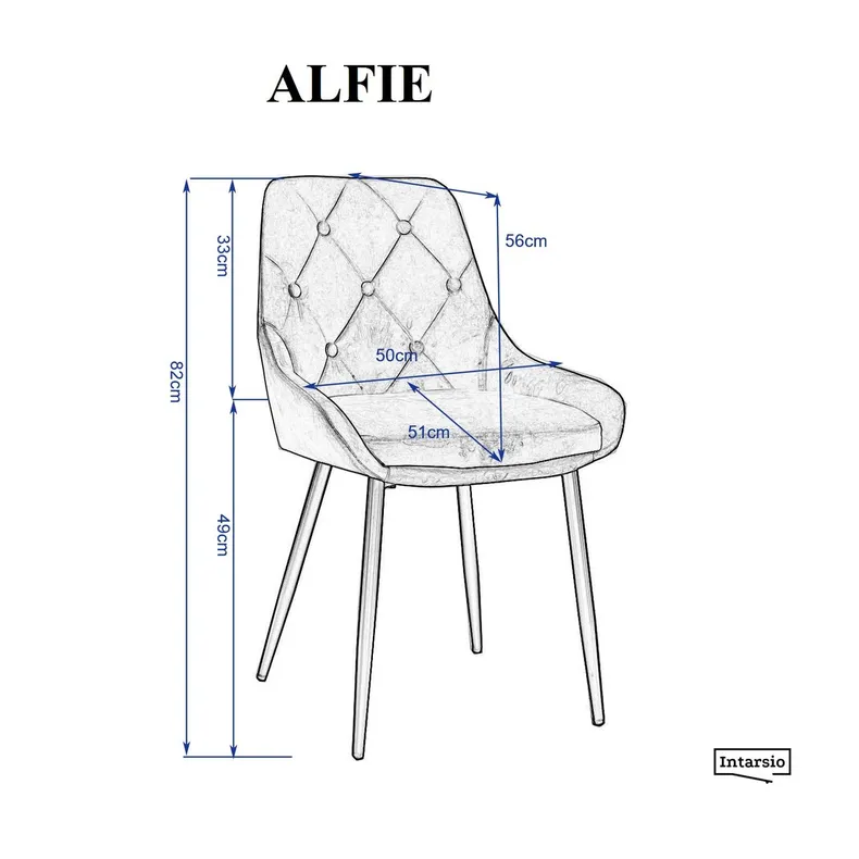 INTARSIO Стул ALFIE черный каркас/серый стул ALFIE фото №10