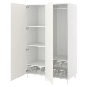 IKEA PLATSA ПЛАТСА, гардероб із 2 дверцятами, білий / ФОННЕС білий, 120x57x191 см 294.243.72 фото