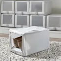 IKEA HEMMAFIXARE ХЕММАФИКСАРЕ, коробка для обуви, Полосатая ткань / белый / серый, 23x34x19 см 405.039.14 фото thumb №5