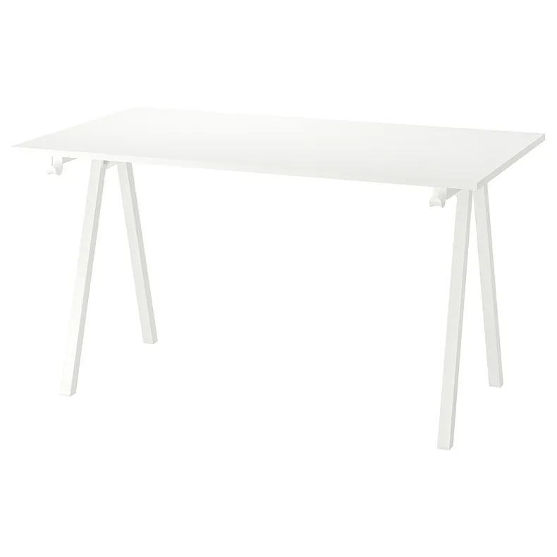 IKEA TROTTEN ТРОТТЕН, письменный стол, белый, 140x80 см 594.295.56 фото №1