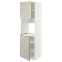 IKEA METOD МЕТОД, висока шафа для дух, 2 дверцят / пол, білий / стенсундський бежевий, 60x60x200 см 494.640.98 фото thumb №1