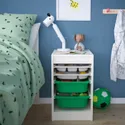 IKEA TROFAST ТРУФАСТ, комбинация с контейнерами / лотком, белый серый / зеленый, 34x44x56 см 094.804.15 фото thumb №4