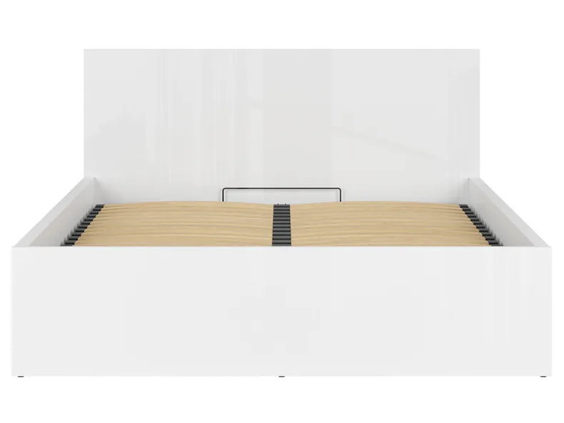BRW Кровать Tetrix 160x200 с каркасом и ящиком для хранения белый глянцевый, белый глянец LOZ/160/B-BIP фото №3