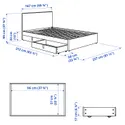 IKEA GLADSTAD ГЛАДСТАД, кровать с обивкой,2 кроватных ящика, Кабуса светло-серый, 160x200 см 294.067.97 фото thumb №9