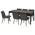 IKEA EKEDALEN ЭКЕДАЛЕН / KLINTEN КЛИНТЕН, стол и 6 стульев, темно-коричневый / киландский темно-серый, 180 / 240 см 695.058.80 фото thumb №1